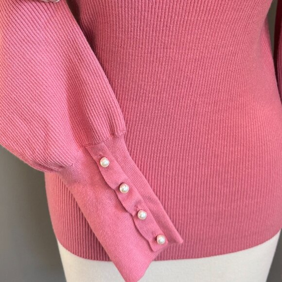 NEW Ann Taylor Pearl Cuff Sweater - Picture 4 of 9